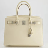 Hermes Birkin 30 Sellier Bag in Nata Epsom Leather With Palladium Hardware