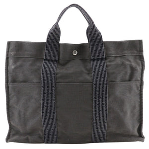 Hermes Handbag Nylon canvas gray Her LineTote MM unisex(Unisex)
