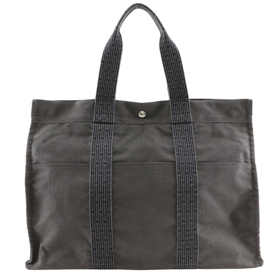 Hermes Tote Bag Nylon canvas gray Her Line Tote GM unisex(Unisex)