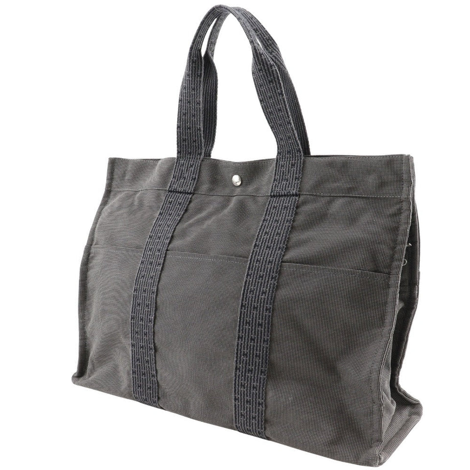 Hermes Tote Bag Nylon canvas gray Her Line Tote GM unisex(Unisex)