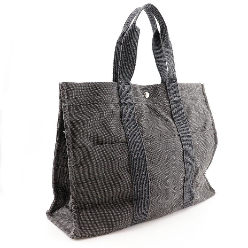 Hermes Tote Bag Nylon canvas gray Her Line Tote GM unisex(Unisex)
