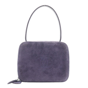 Chanel Suede One Handle Handbag Purple