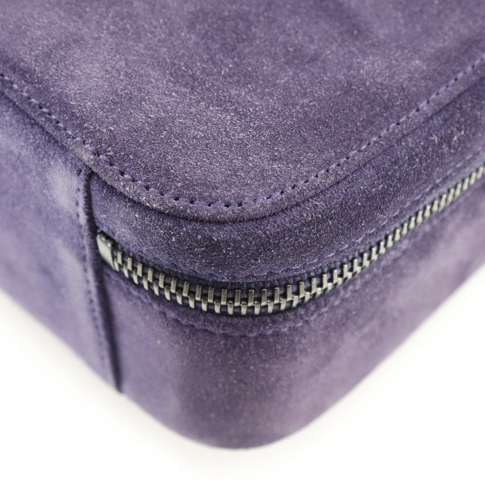 Chanel Suede One Handle Handbag Purple