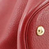 Hermes Handbag Taurillon Clemence Red/Gold Metal 2WAYShoulder Bored 35 Women