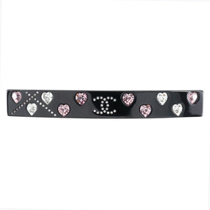 Chanel Coco Mark Heart Barrette Plastic Rhinestone