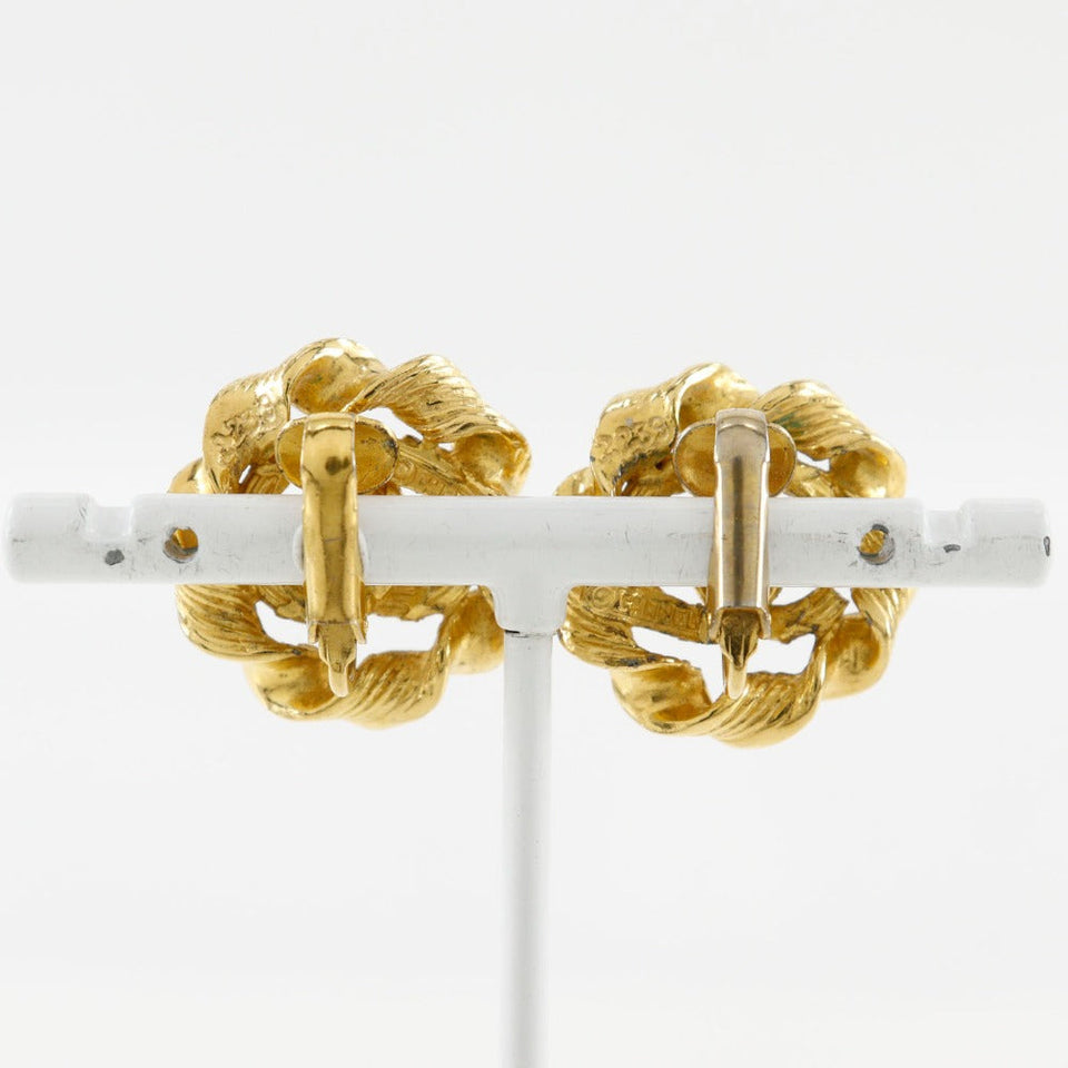 Chanel Round Coco Mark Earrings Vintage