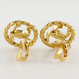 Chanel Coco Mark Gold Plated Earrings