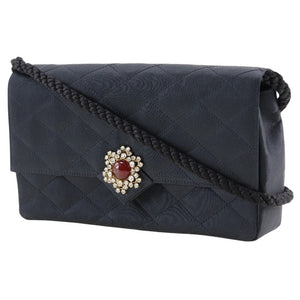 Chanel Matelasse Satin Rhinestone Shoulder Bag