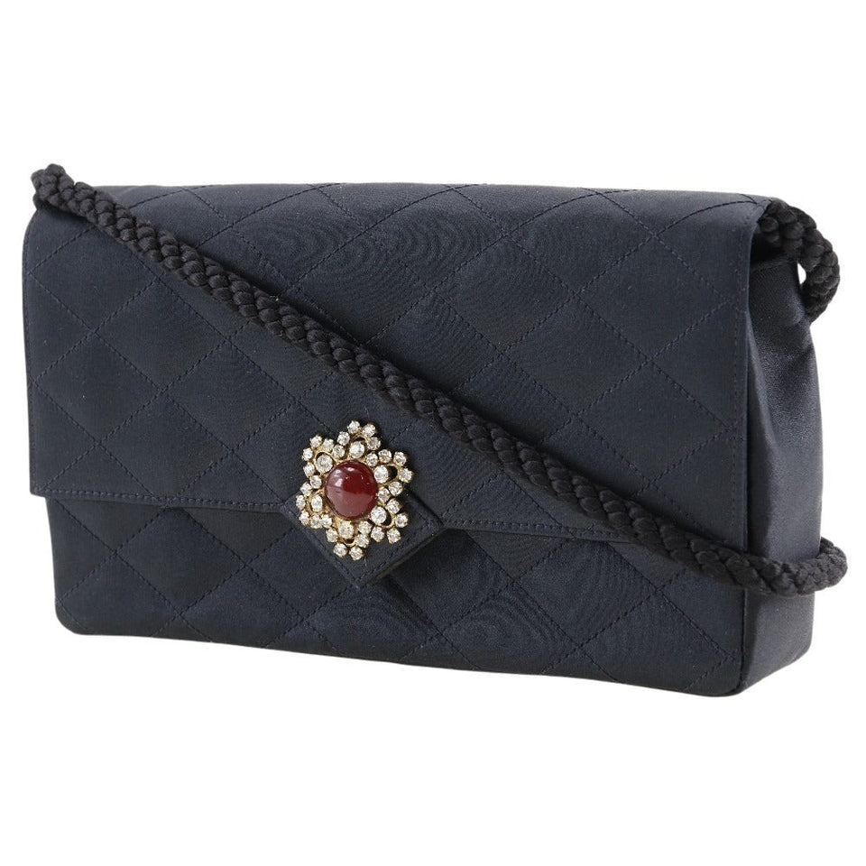 Chanel Matelasse Satin Rhinestone Shoulder Bag