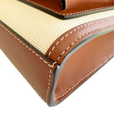 Burberry Handbag Canvas, Calfskin Brown white 2WAYShoulder Pocket bag Women
