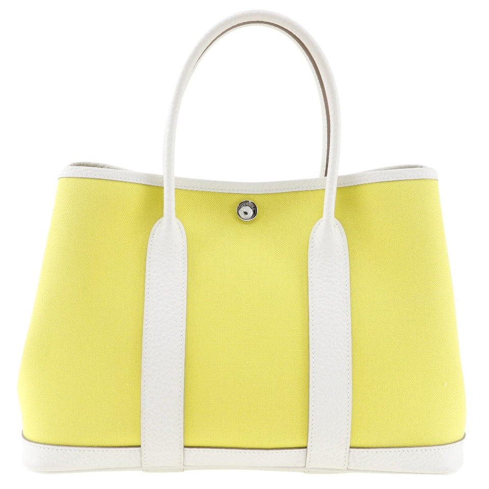Hermes Handbag Toile Officier, Country yellow Garden party TPM