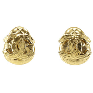 Chanel Coco Mark Vintage Gold Earrings