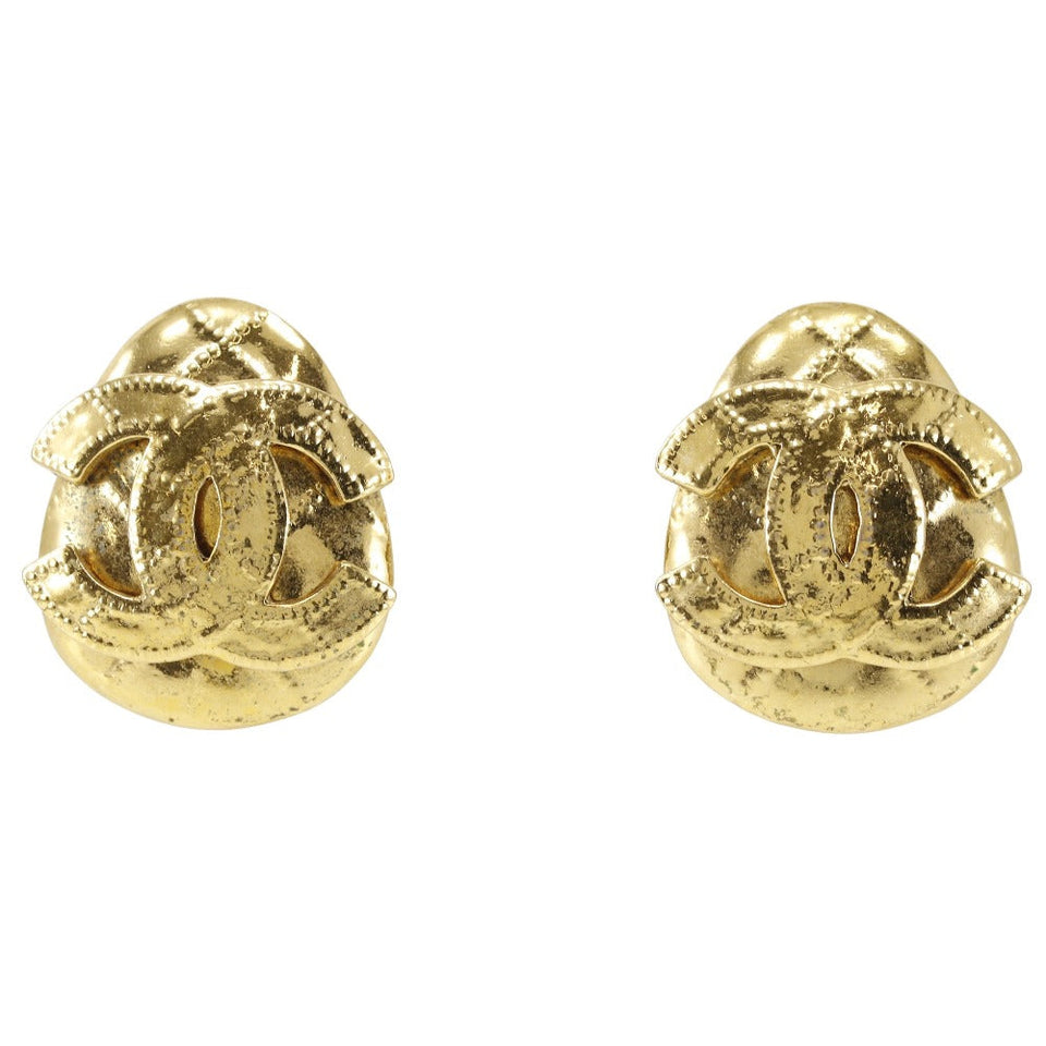 Chanel Coco Mark Vintage Gold Earrings