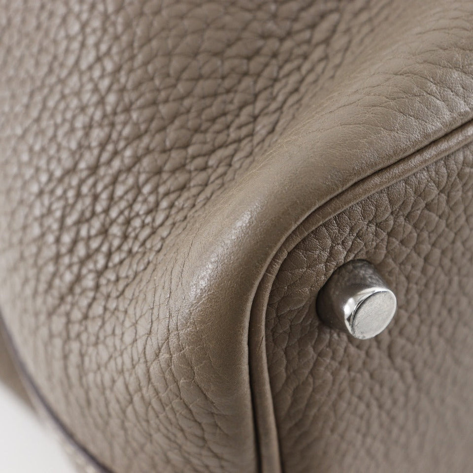 Hermes Handbag Taurillon Clemence Brown Picotan Rock 18 PM Women