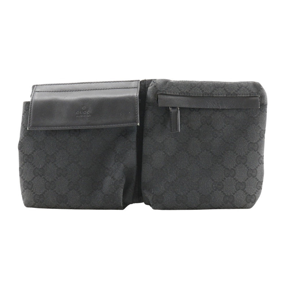 Gucci Waist bag 28566 GG canvas, leather black Sling bag