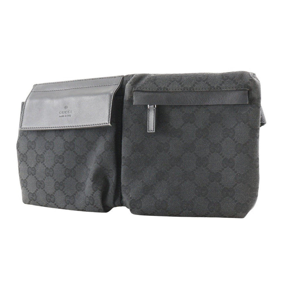 Gucci Waist bag 28566 GG canvas, leather black Sling bag
