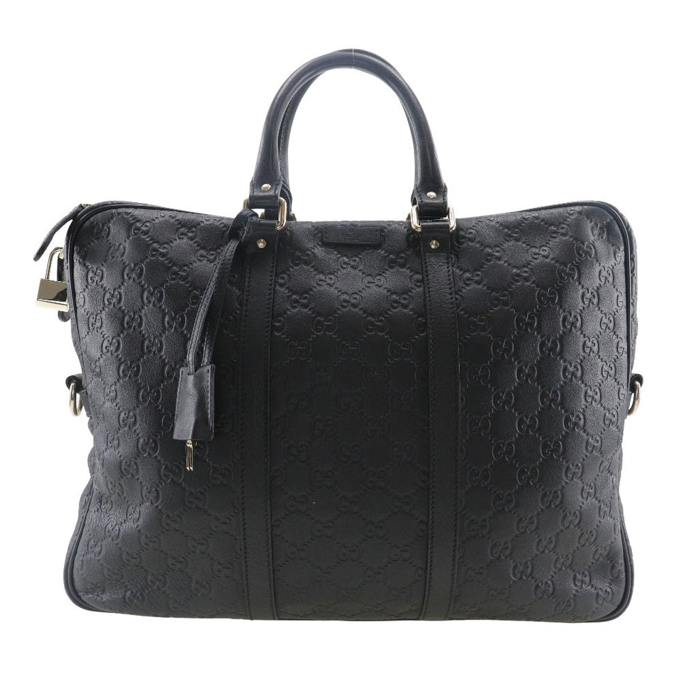 Gucci Business bag 201480 Sima leather black Briefcase GG