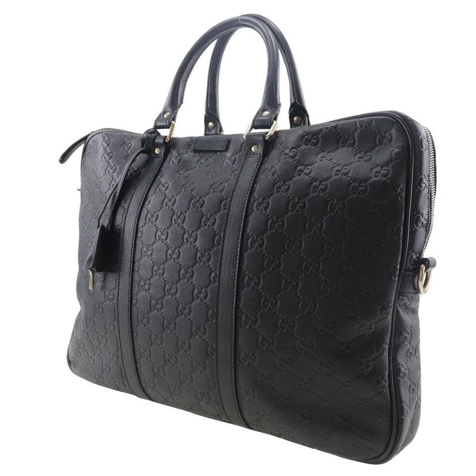 Gucci Business bag 201480 Sima leather black Briefcase GG