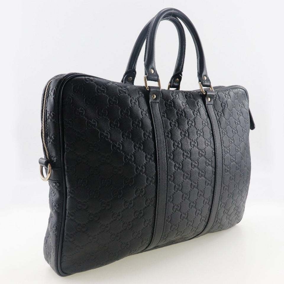 Gucci Business bag 201480 Sima leather black Briefcase GG