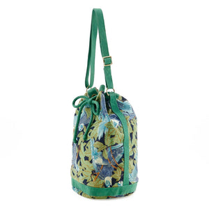 Hermes Shoulder Bag cotton Green Botanical Pattern Bird Pattern one belt Women