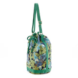 Hermes Shoulder Bag cotton Green Botanical Pattern Bird Pattern one belt Women