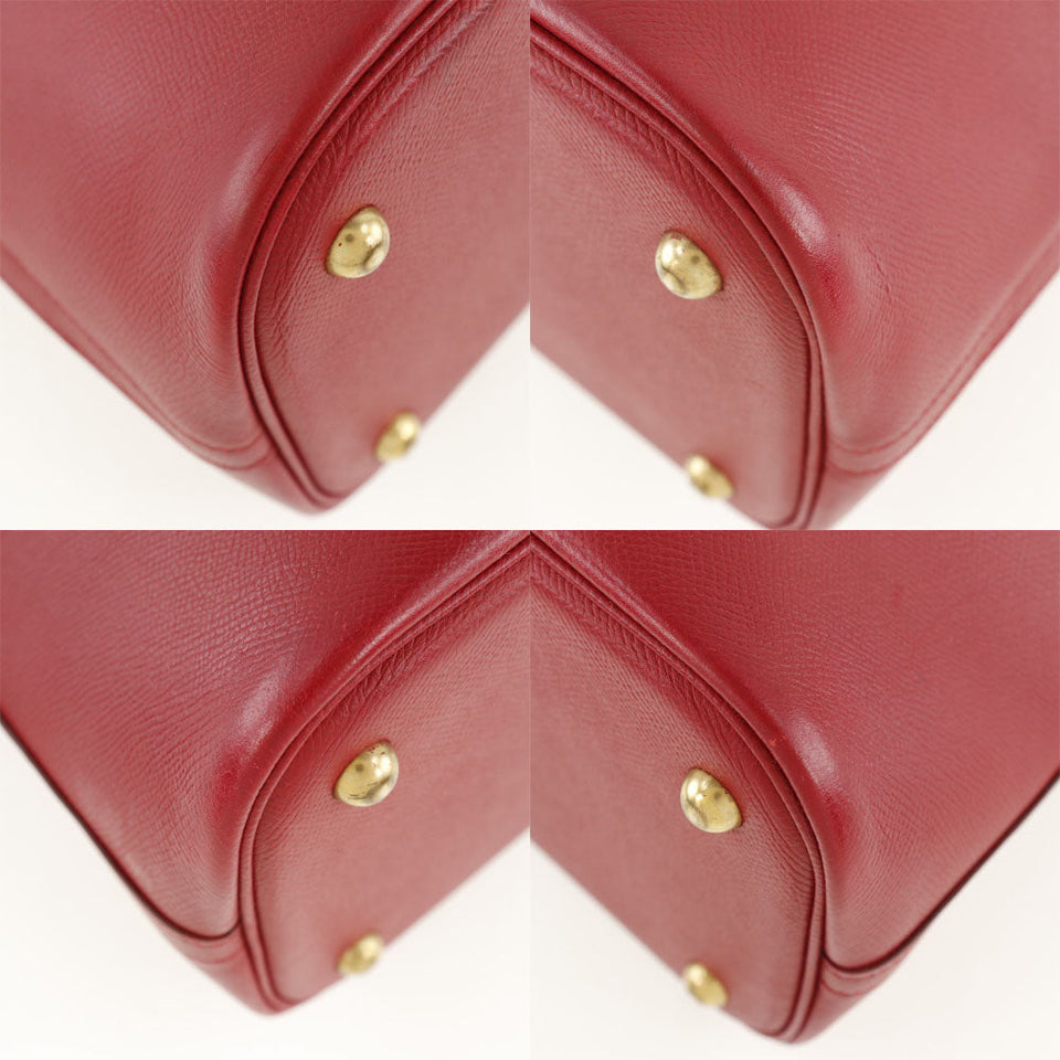 Hermes Handbag Courchevel Red Bored 37 Women