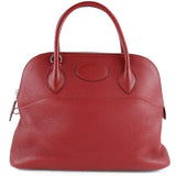 Hermes Handbag Taurillon Clemence Red Bored 31 Women
