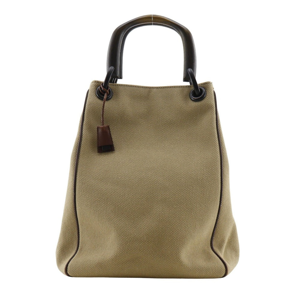 Gucci Handbag 106493 canvas beige Wood handle Women