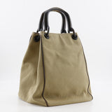 Gucci Handbag 106493 canvas beige Wood handle Women