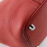 Hermes Handbag Taurillon Clemence Pink/Silver Metal Picotan Rock 18 PM Women