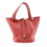 Hermes Handbag Taurillon Clemence Red Picotan Lock 22 MM Women