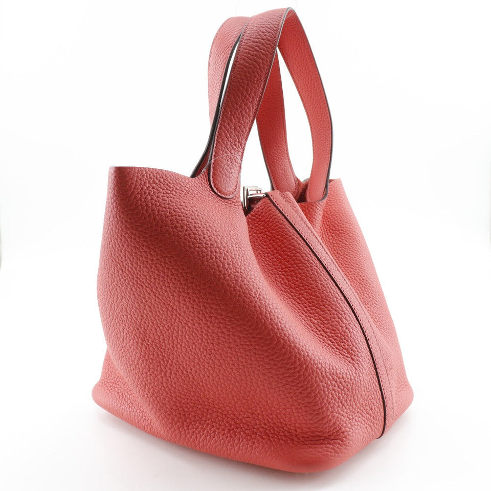 Hermes Handbag Taurillon Clemence Red Picotan Lock 22 MM Women