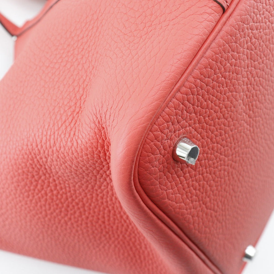 Hermes Handbag Taurillon Clemence Red Picotan Lock 22 MM Women