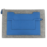 Hermes Clutch bag Felt, Epsom Blue / gray Too Doo 37 unisex(Unisex)