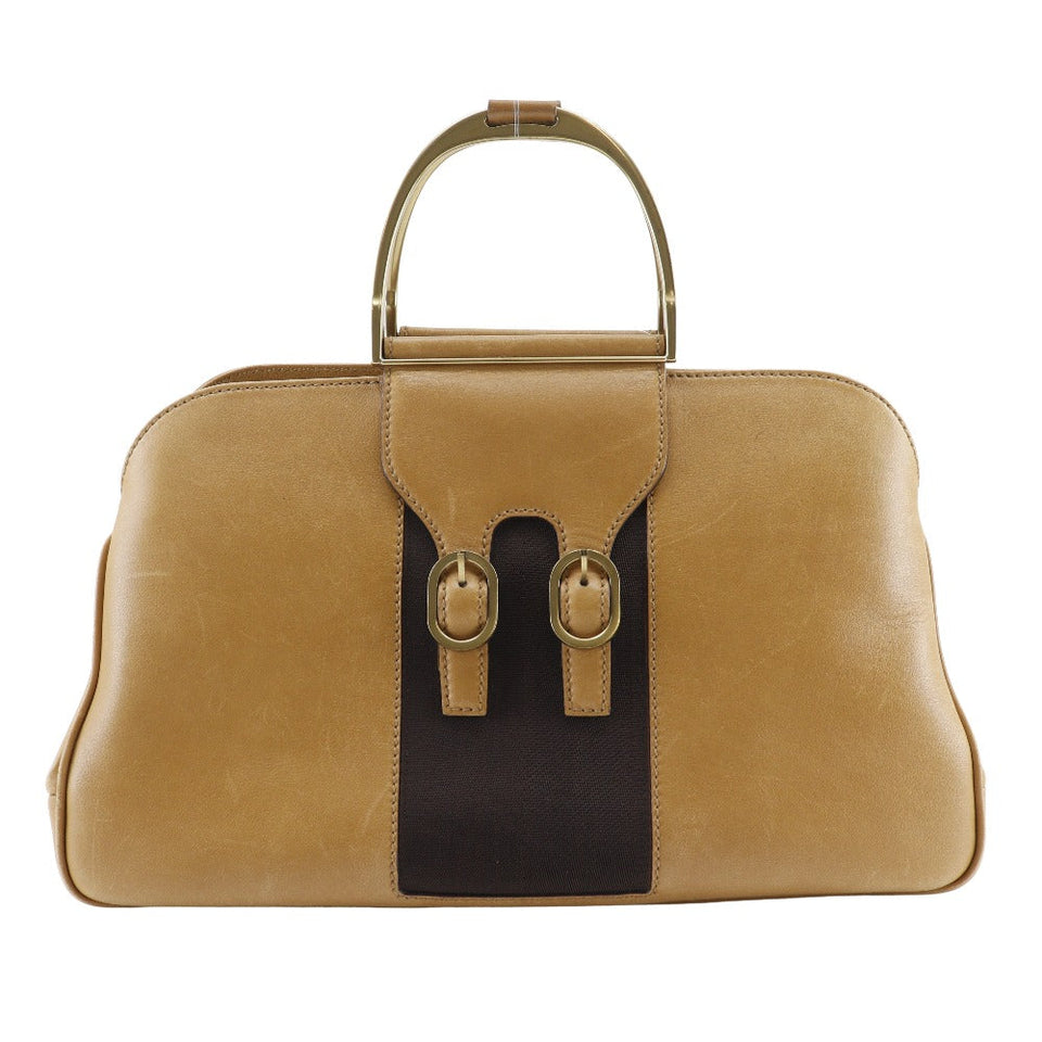 Gucci Handbag Calfskin Brown vintage Old Gucci Women
