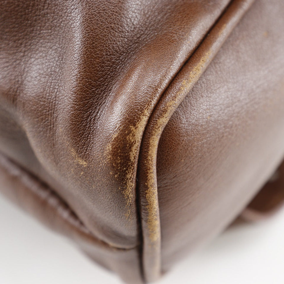 Gucci Backpack leather Brown Backpack Old Gucci Bamboo handle Women