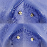 Hermes Handbag Taurillon Clemence Blue/Gold Metal Picotan Lock 22 MM Women
