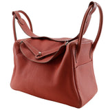 Hermes Handbag Togo Orange / Silver Metal 2WAYShoulder Lindy 34 Women