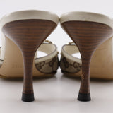 Gucci Mule 138713 GG canvas white Bamboo Bit Women 34 1/2