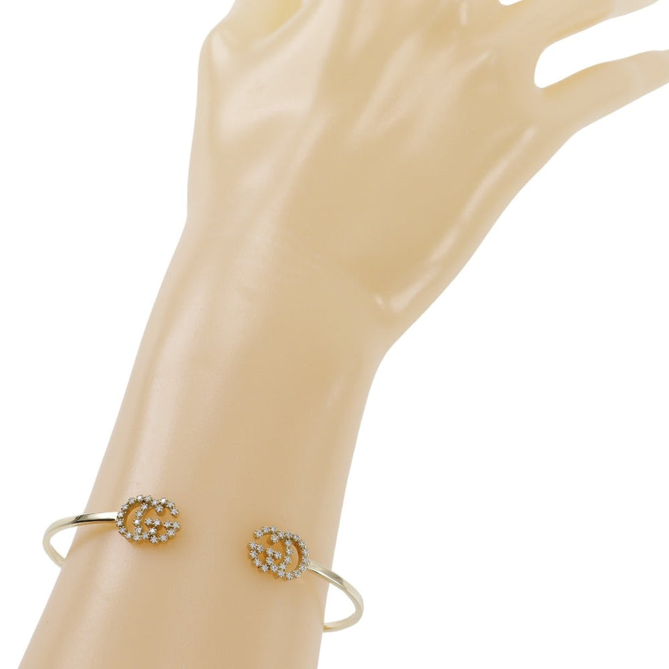 Gucci Bangle K18 Yellow Gold, Diamond gold GG running Women 17