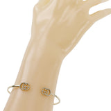 Gucci Bangle K18 Yellow Gold, Diamond gold GG running Women 17