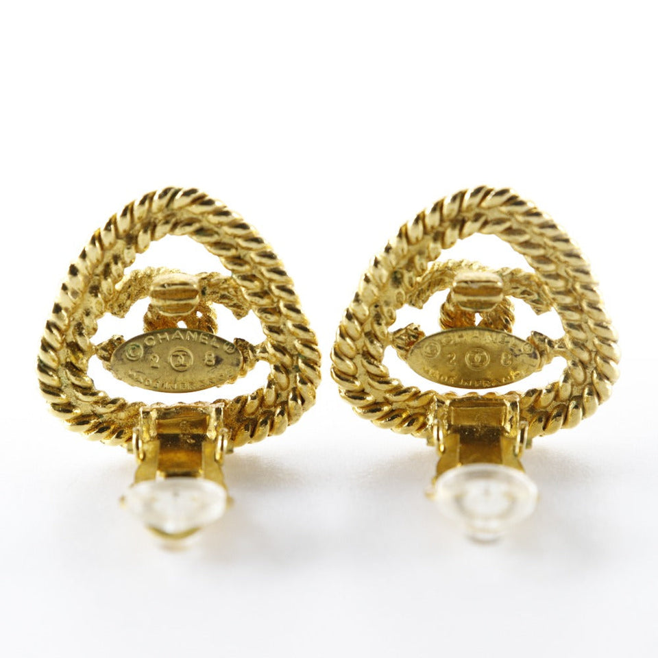 Chanel Gold Plated Coco Mark Earrings