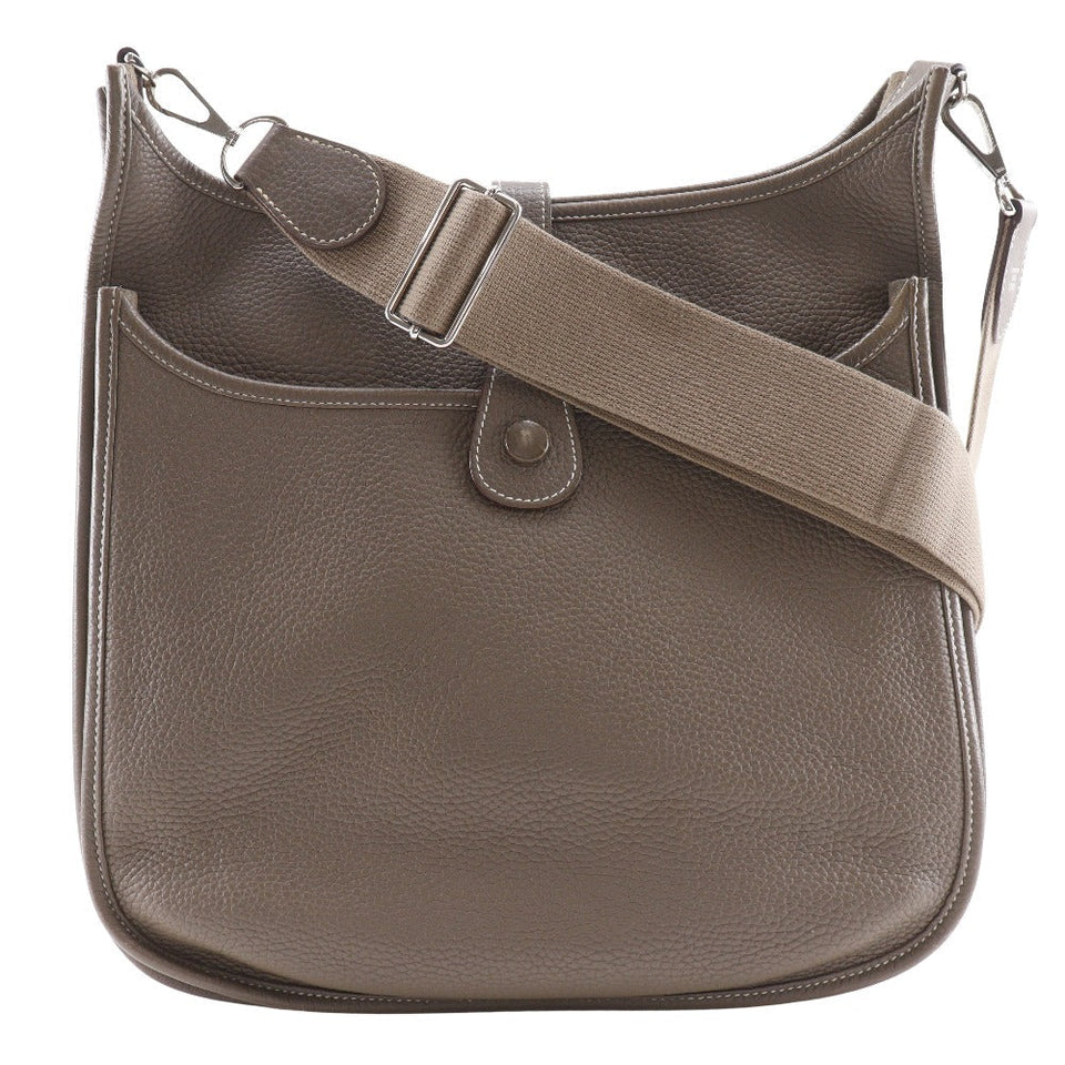 Hermes Shoulder Bag Taurillon Clemence Brown Evelyn Evelyn 3 GM Women