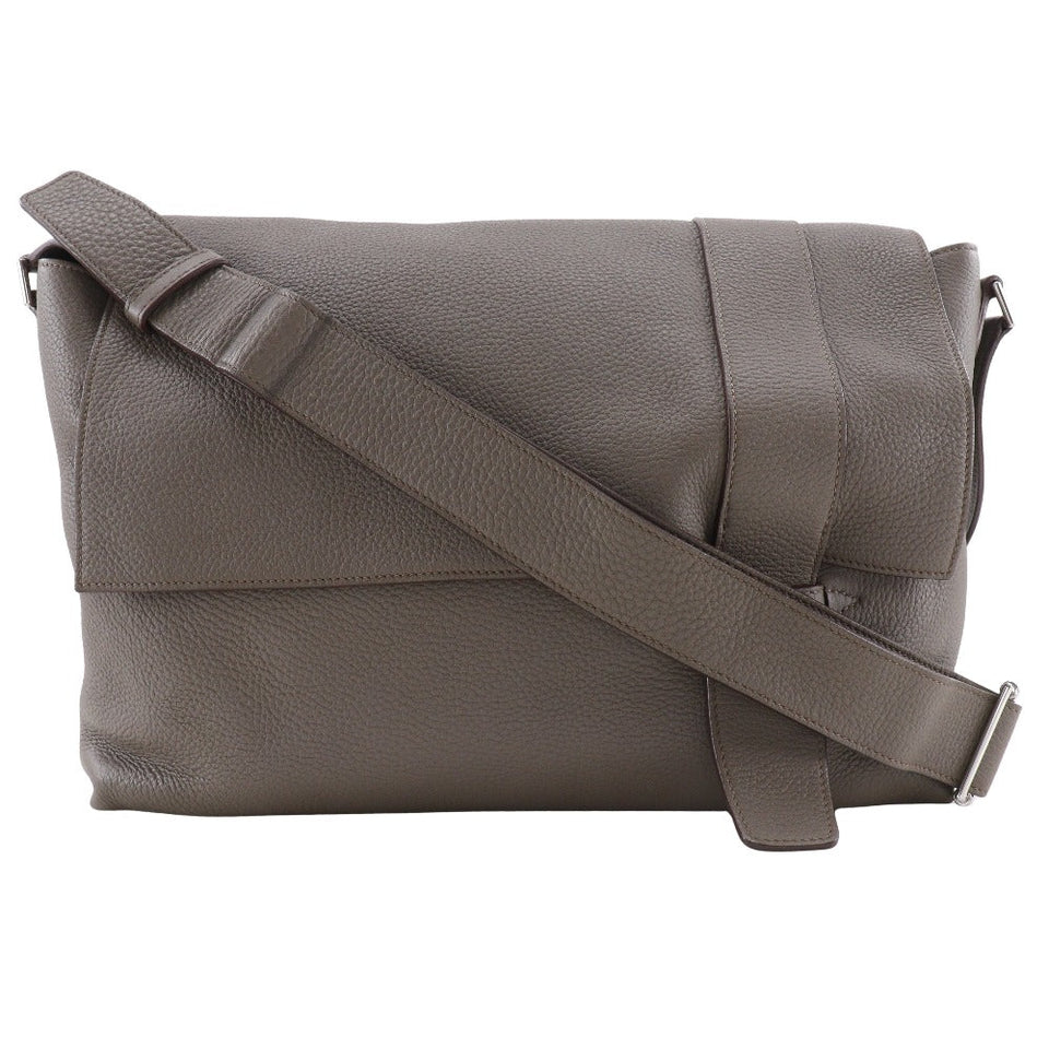 Hermes Shoulder Bag Taurillon Clemence Brown Sac Alfred 35 mens