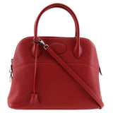 Hermes Handbag Taurillon Clemence Red Bored 31 Women