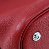 Hermes Handbag Taurillon Clemence Red Bored 31 Women