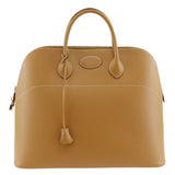Hermes Boston Duffel bag Ardenne Camel/Gold Metal Bored 45 unisex(Unisex)