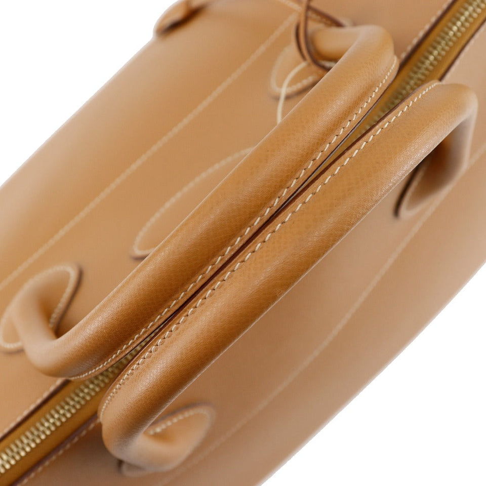 Hermes Boston Duffel bag Ardenne Camel/Gold Metal Bored 45 unisex(Unisex)
