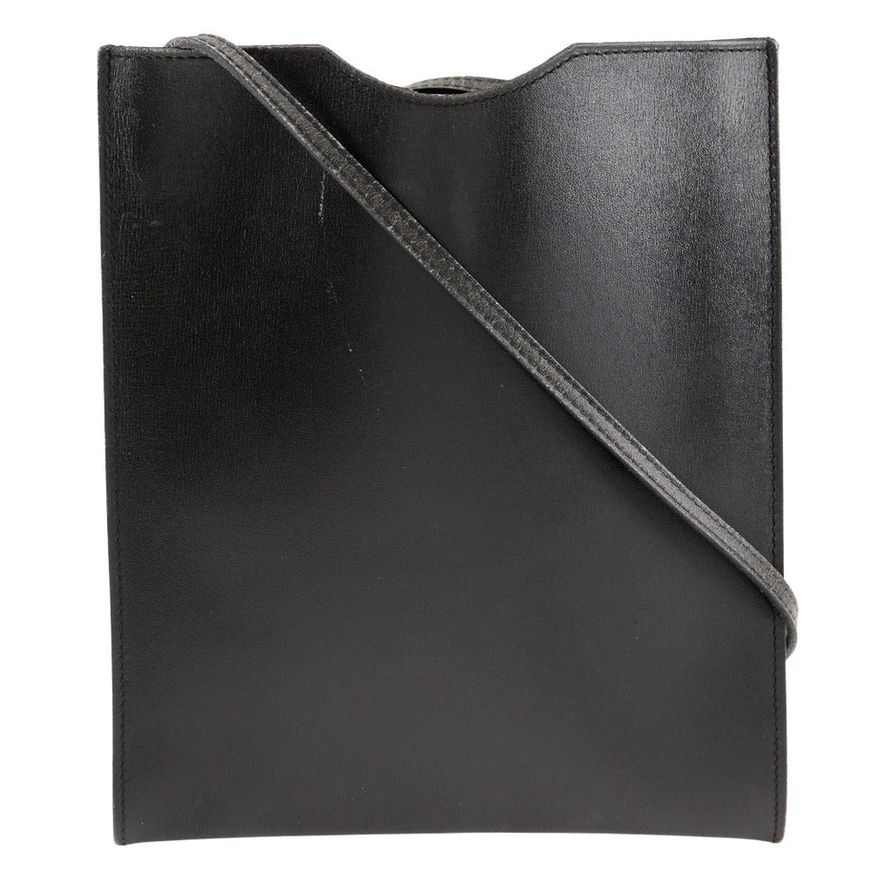 Hermes Shoulder Bag Calfskin black Pochette Omenitu