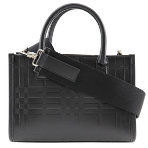 Burberry Handbag Calfskin black 2WAYShoulder Embossed Check Women